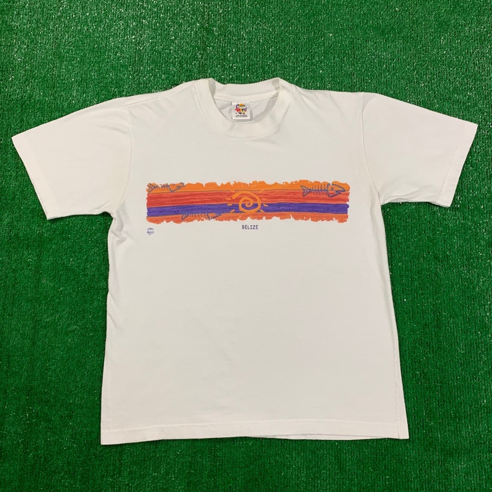 Men’s Belize Sunset Fish Tourist Souvenir Shirt